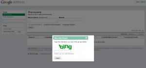 Google's 'bing' captcha