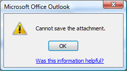 Error prompt in Outlook