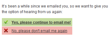 Example of an easy unsubscribe