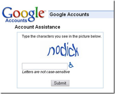 , Google&#8217;s amusing captcha images