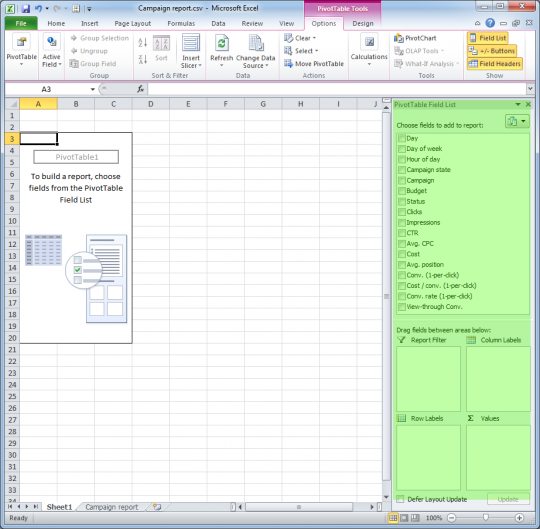 , Visualizing your busiest PPC time periods using pivot tables &#038; Excel