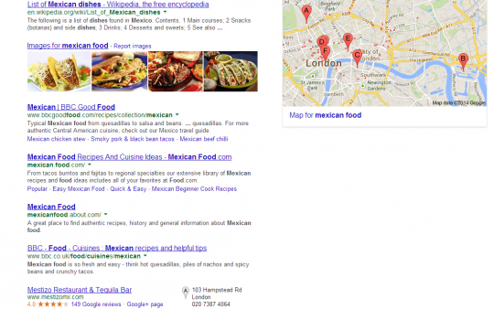 Mexican food local google search