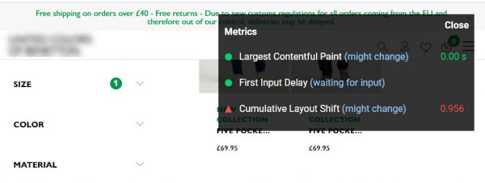 cls example on faceted navigation