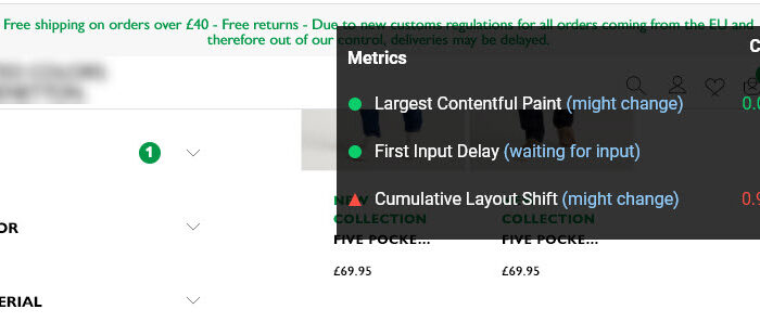cls example on faceted navigation